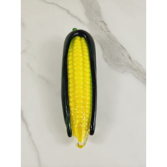 Art Glass Hand Blow Ear Sweet Corn Vegetable 8" Home Decor 90s Vintage - Picture 2 of 12